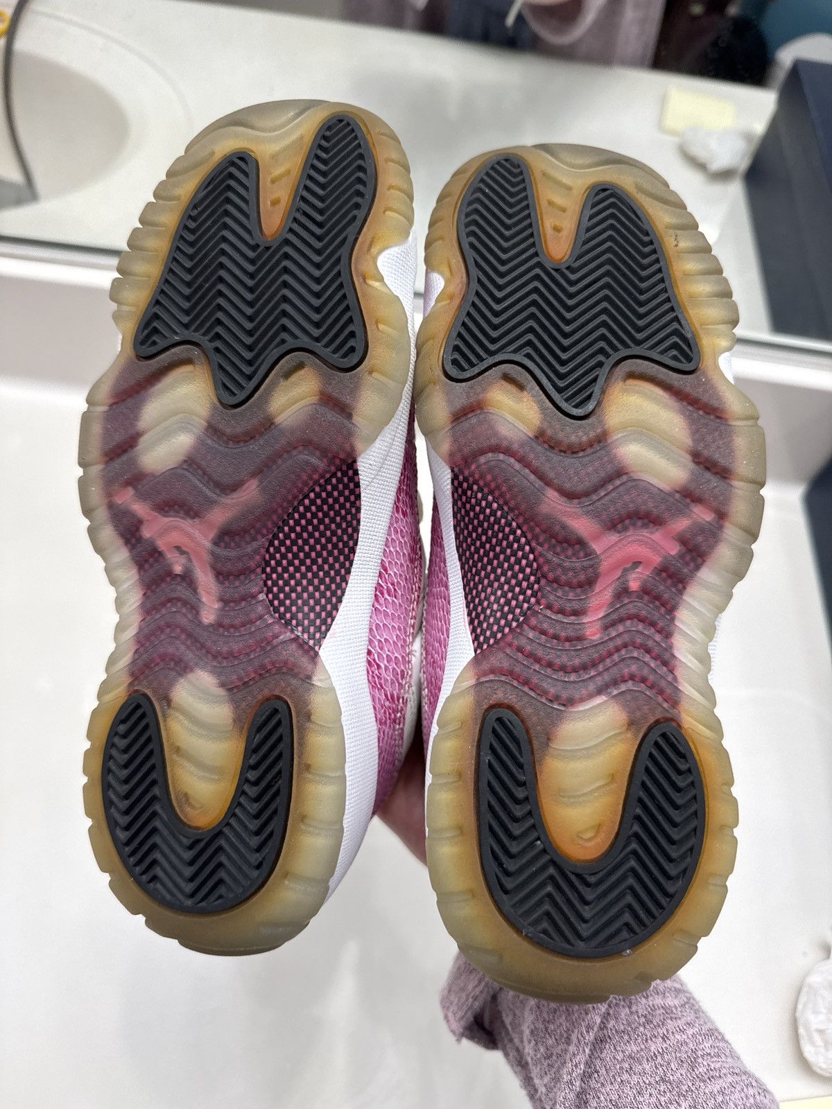Nike Air Jordan 11s Pink Snakeskin Size US 4.5 / IT 34.5 - 2 Thumbnail