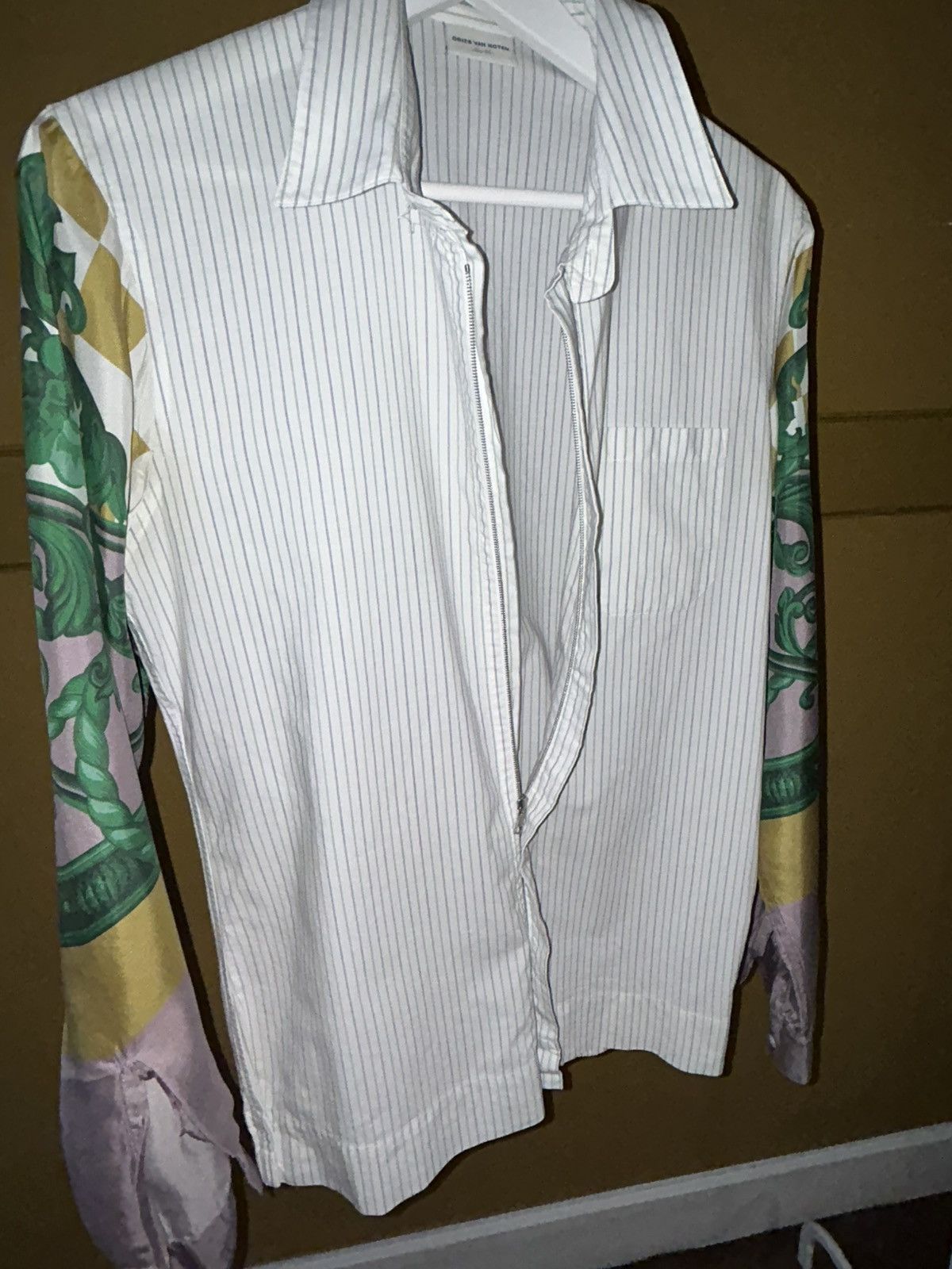 Dries Van Noten Dries Van Noten Zipped Cotton Shirt Silk Sleeves Size US S / EU 44-46 / 1 - 3 Thumbnail