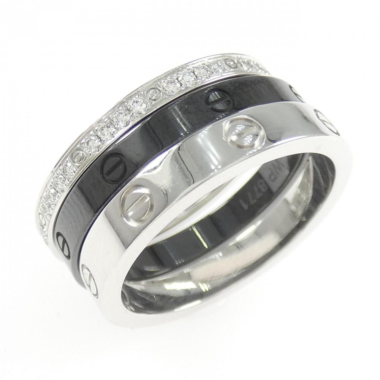 Cartier Cartier Cartier Love Ring 750 White Gold Ceramic Ring Size 9.5 Metal Ring DUTY FREE for USA Size ONE SIZE - 1 Thumbnail