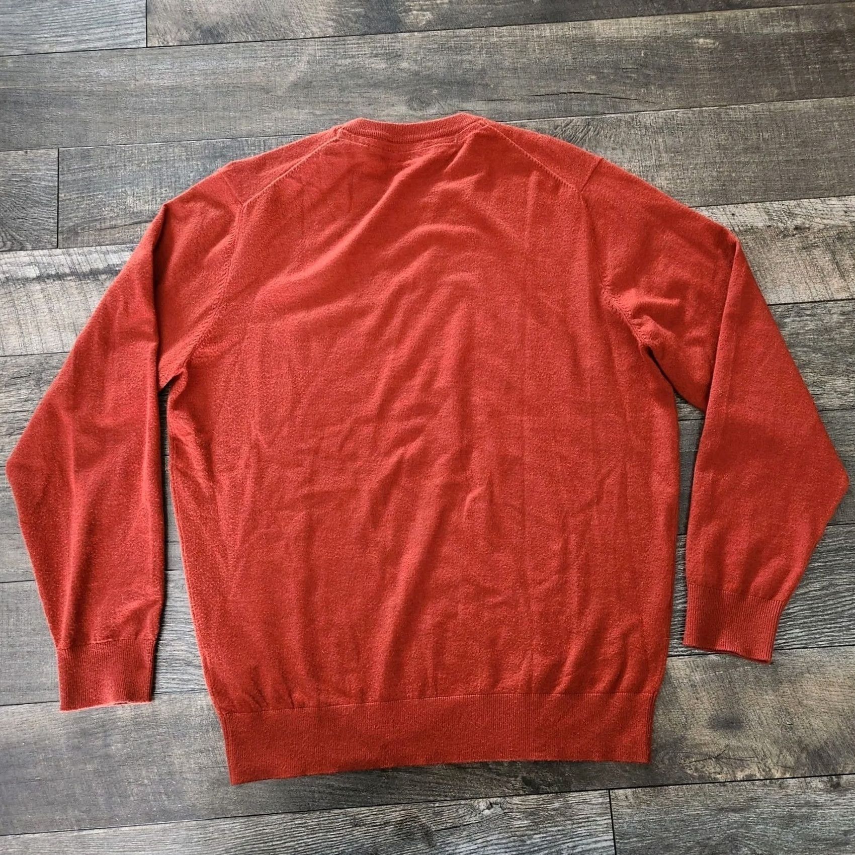 Rusty Projek Raw Sweatshirt Pullover Mens Large L Orange Cotton Knit Round Neck Solid Ivory Mid Weight Crewneck Vintage No Size US L / EU 52-54 / 3 - 6 Thumbnail