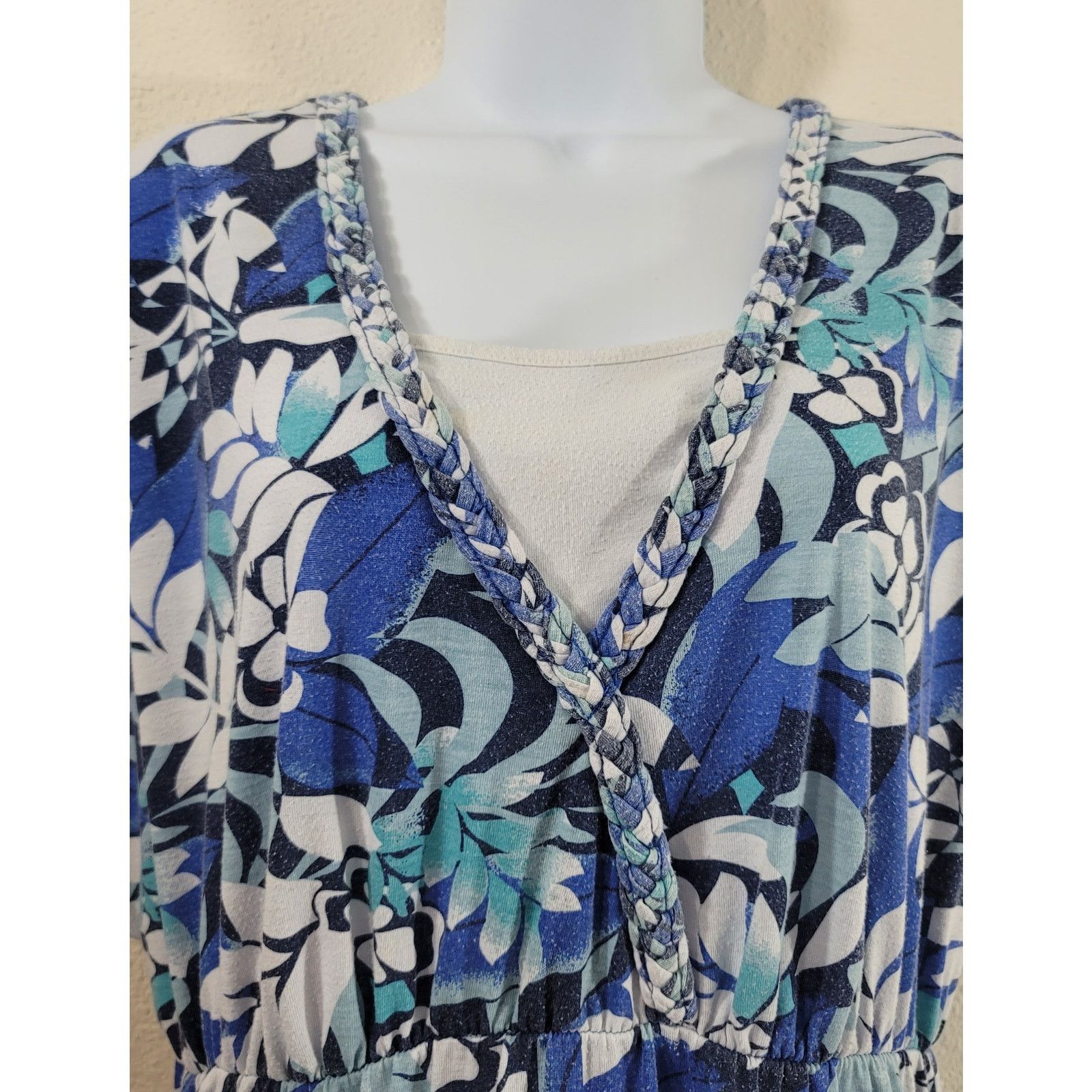 Other White Stag Blue White Floral Faded Print A Line Dress XXL Size XXL / US 16-18 / IT 52-54 - 2 Thumbnail