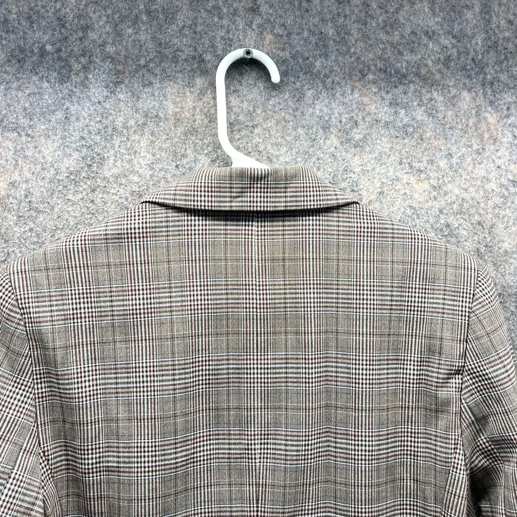Banana Republic Banana Republic Blazer Women 6 Beige Wool Plaid Check Single-Breasted Jacket Shirt Style Size M / US 6-8 / IT 42-44 - 2 Thumbnail