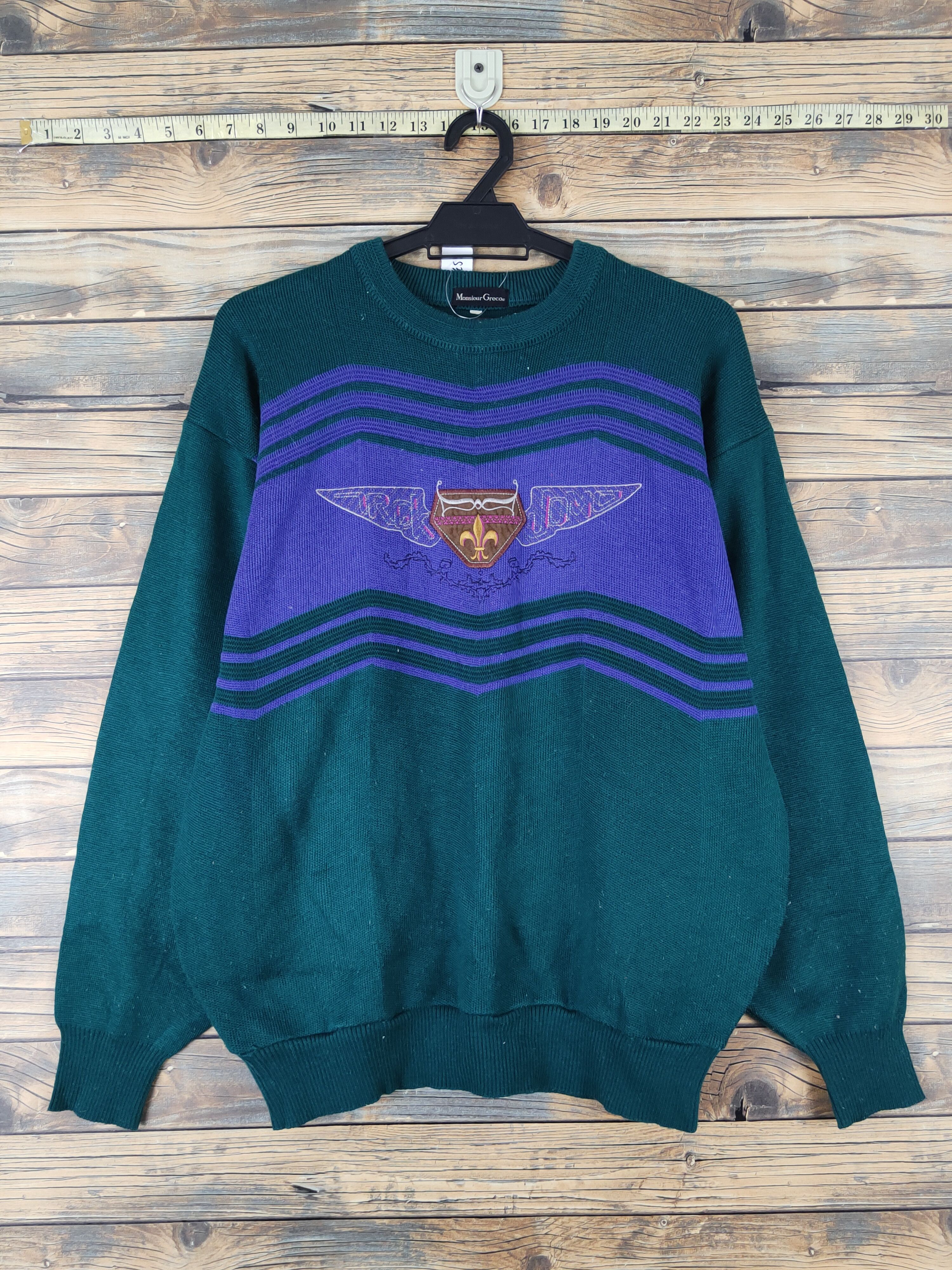 Homespun Knitwear Minsieur Greco Green Knitwear vintage Sweatshirts #W2019 Size US L / EU 52-54 / 3 - 1 Thumbnail