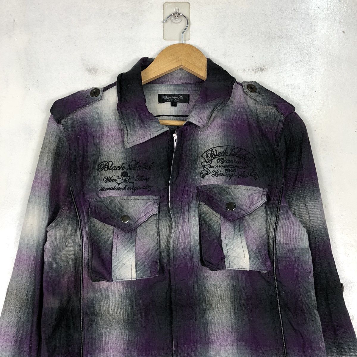 If Six Was Nine × Japanese Brand Black Label Punk Flannel Crazy Design Size US M / EU 48-50 / 2 - 2 Thumbnail