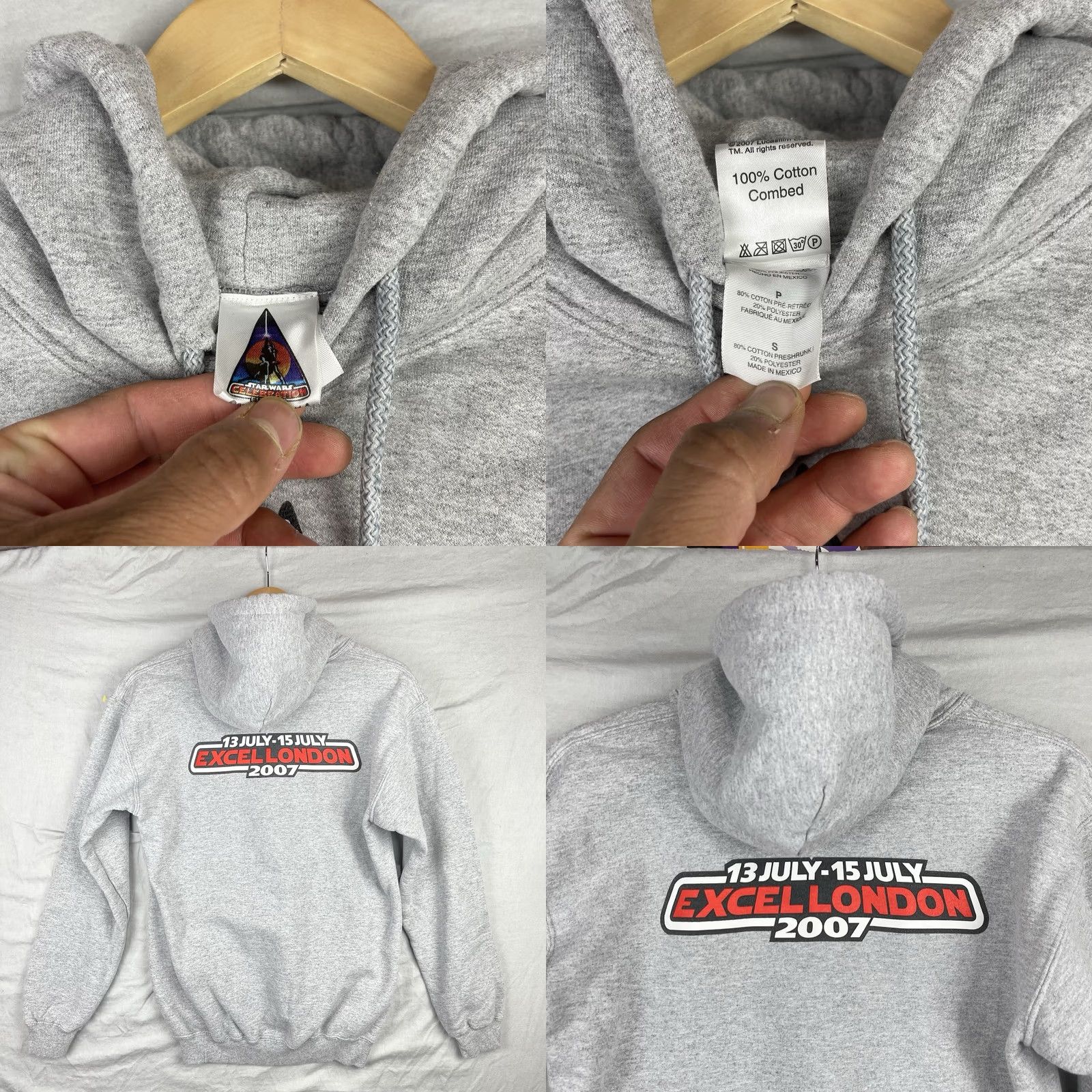Star Wars Star Wars Hoodie Mens Small Gray Lucasfilm Star Wars Sweater City Celebration Europe 2007 London XL? Size US S / EU 44-46 / 1 - 8 Thumbnail