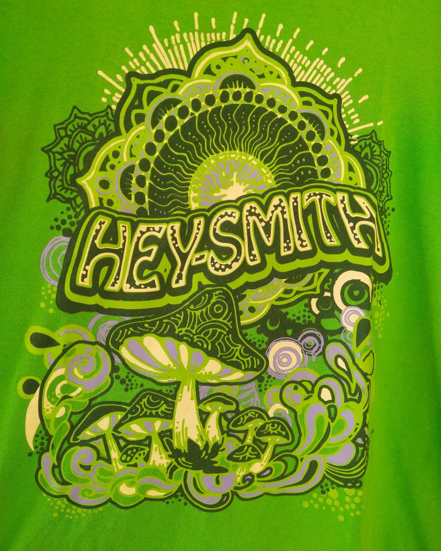 Band Tees Hey-Smith Green Mushroom Art Band Tee Punk Size US L / EU 52-54 / 3 - 2 Thumbnail