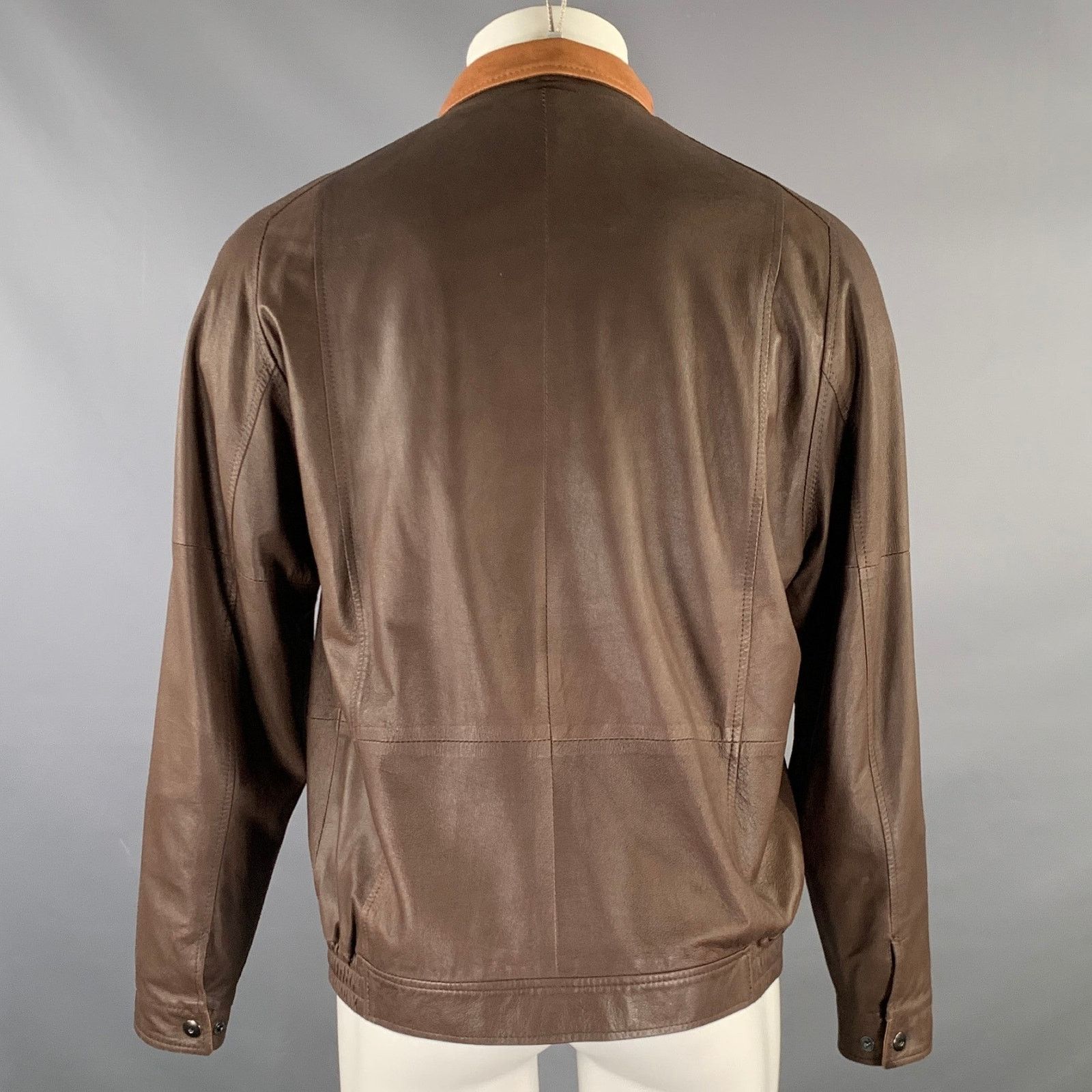 Johnston & Murphy JOHNSTON & MURPHY Size S Brown Tan Leather Zip Up Jacket Size US S / EU 44-46 / 1 - 4 Thumbnail