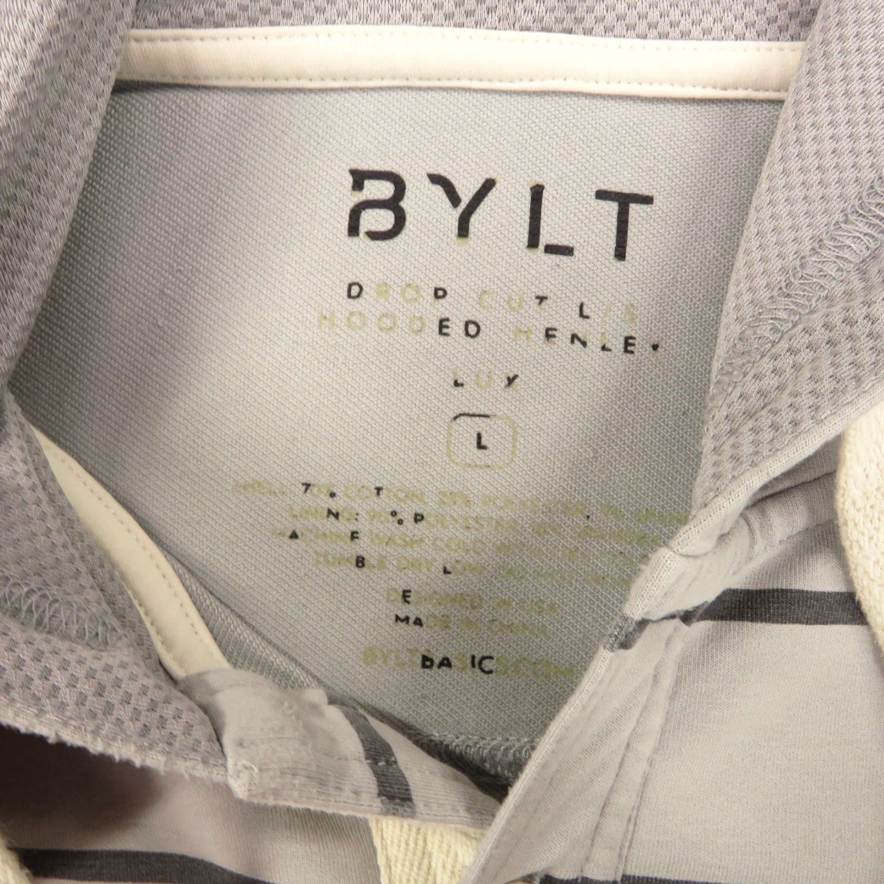 Vintage BYLT Drop Lux Henley Shirt Mens L Hooded Long Sleeve Hoodie Drop Curve Shirt Mens L Gray Henley Capable Bylt Size US L / EU 52-54 / 3 - 3 Thumbnail
