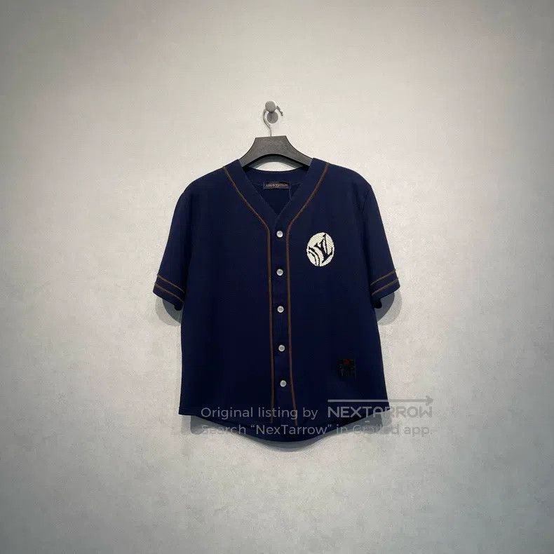 Louis Vuitton FW25 Embroidered Knit Baseball Short Sleeve