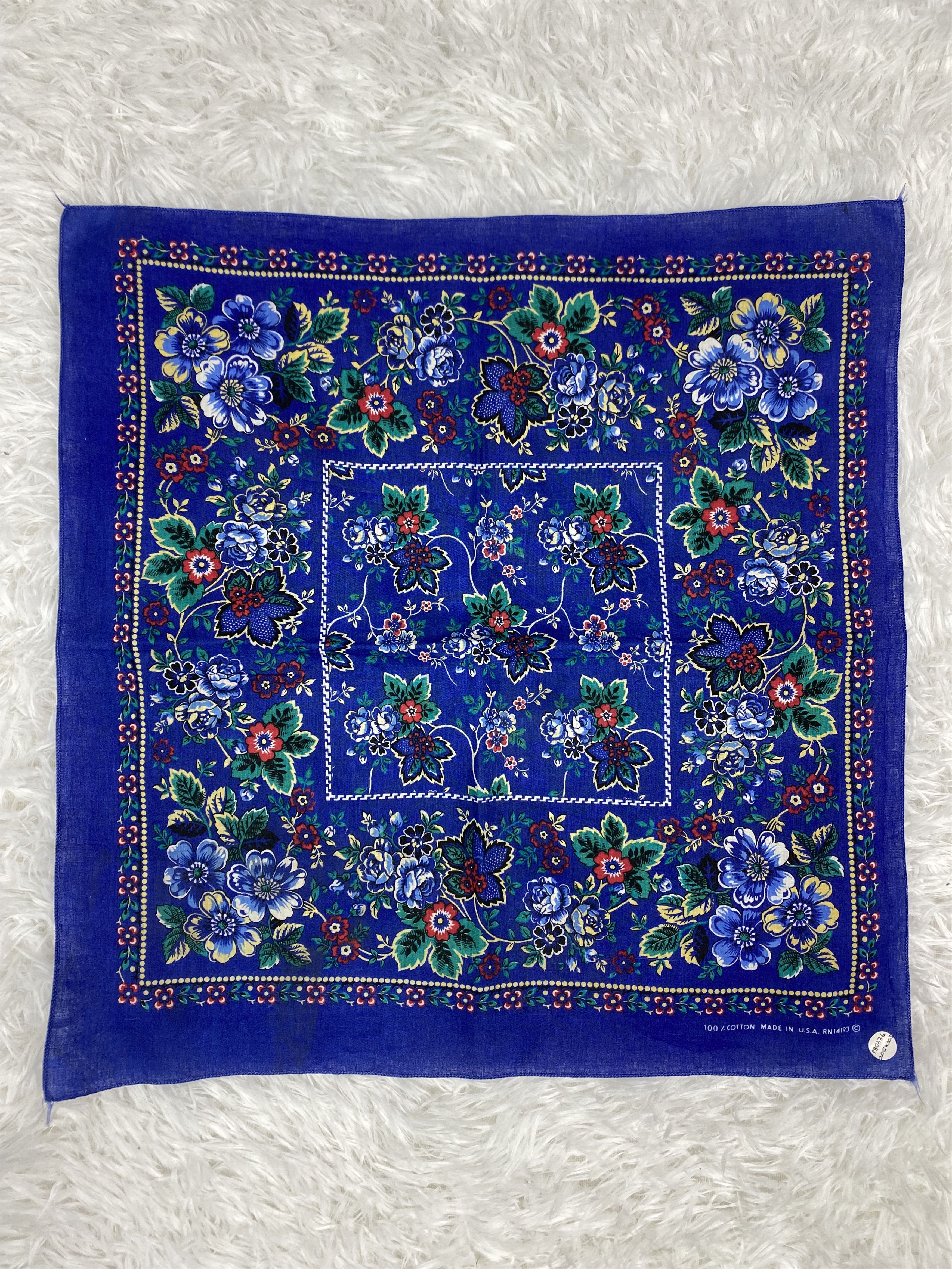 Cowboy Equipment Vintage Bandana Made in Usa Handkerchief Neckerchief PH0336 Size ONE SIZE - 3 Thumbnail