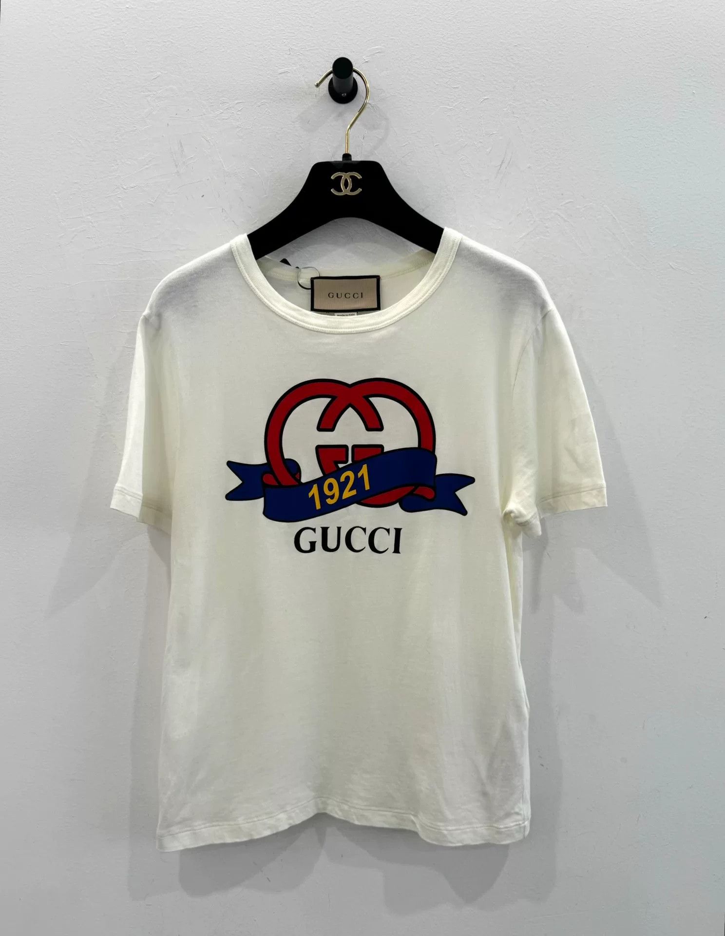 Gucci Gucci 1921 Letter Print Women's White Tee Size M / US 6-8 / IT 42-44 - 1 Thumbnail