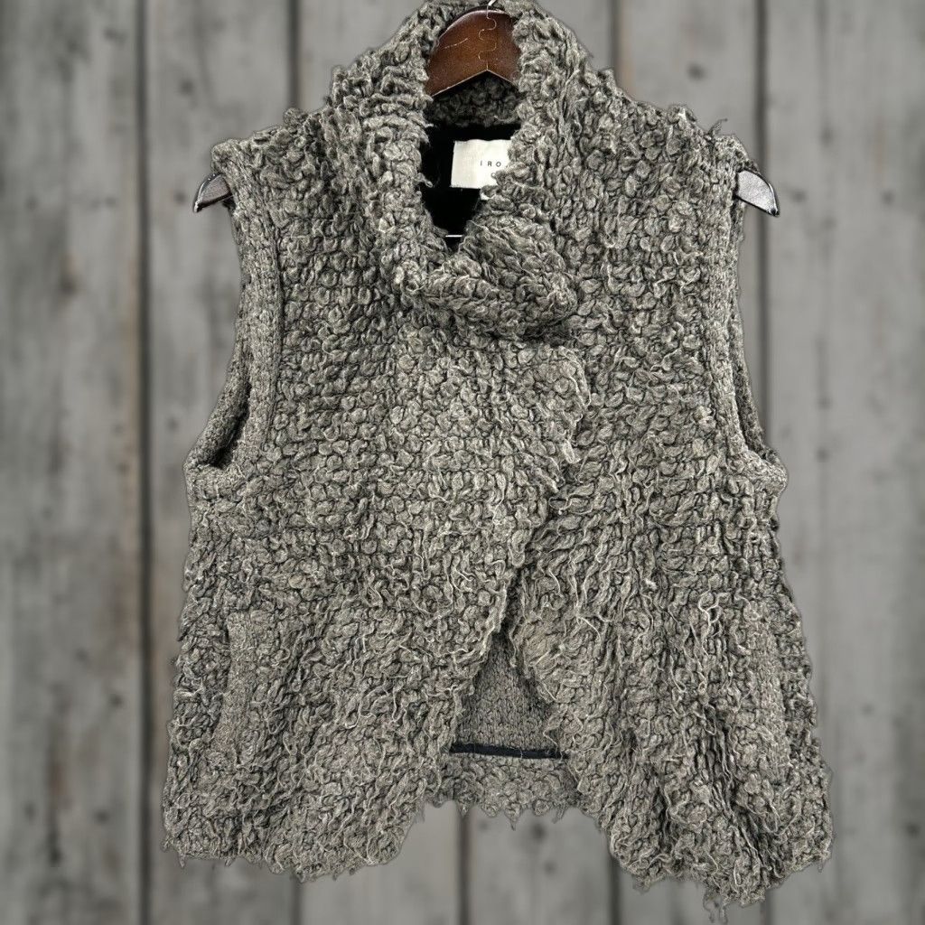 Iro IRO Vest Women's Medium 42 Catleen Chunky Teddy Bear Snap Taupe Boho Cottage Size M / US 6-8 / IT 42-44 - 1 Thumbnail