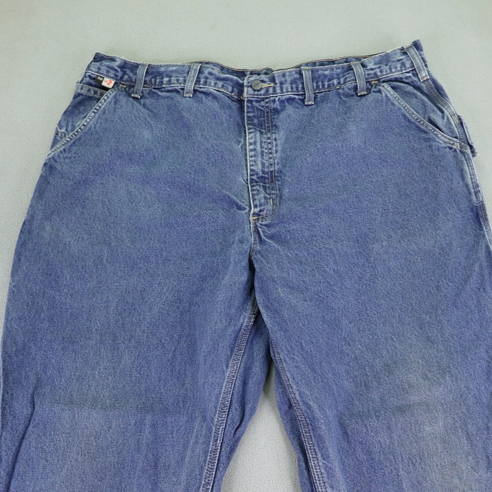 Carhartt VINTAGE Carhartt Jeans Mens 44x30 Regular Fit Flame-Resistant Denim Blue Work Pants Size US 43 - 2 Thumbnail
