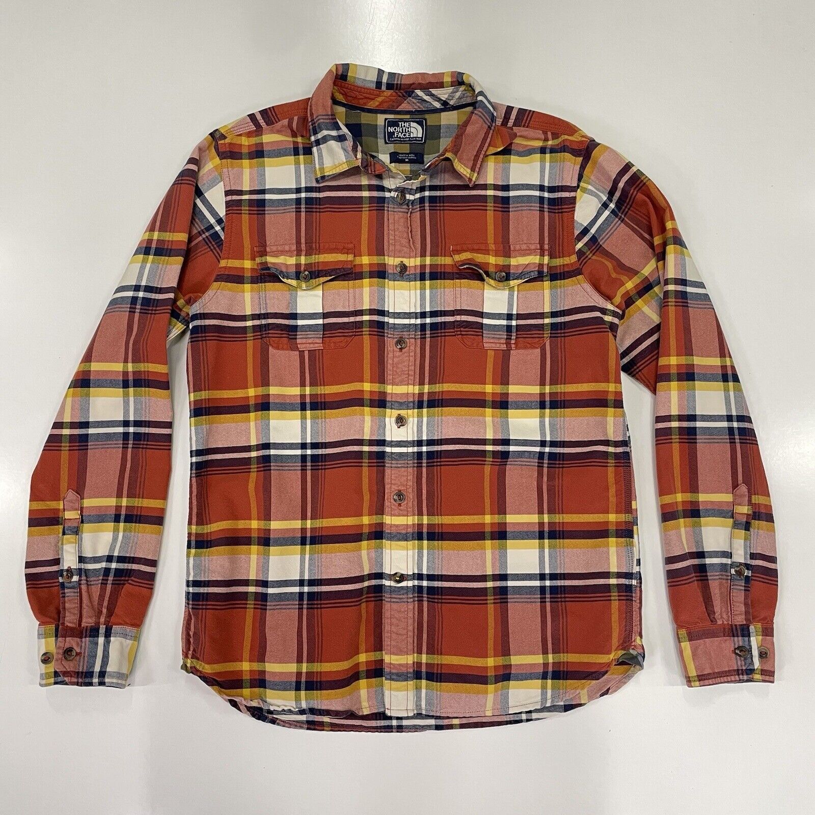 The North Face The North Face Men Flannel Checks Orange Blue Plaid Casual M Size US M / EU 48-50 / 2 - 1 Thumbnail