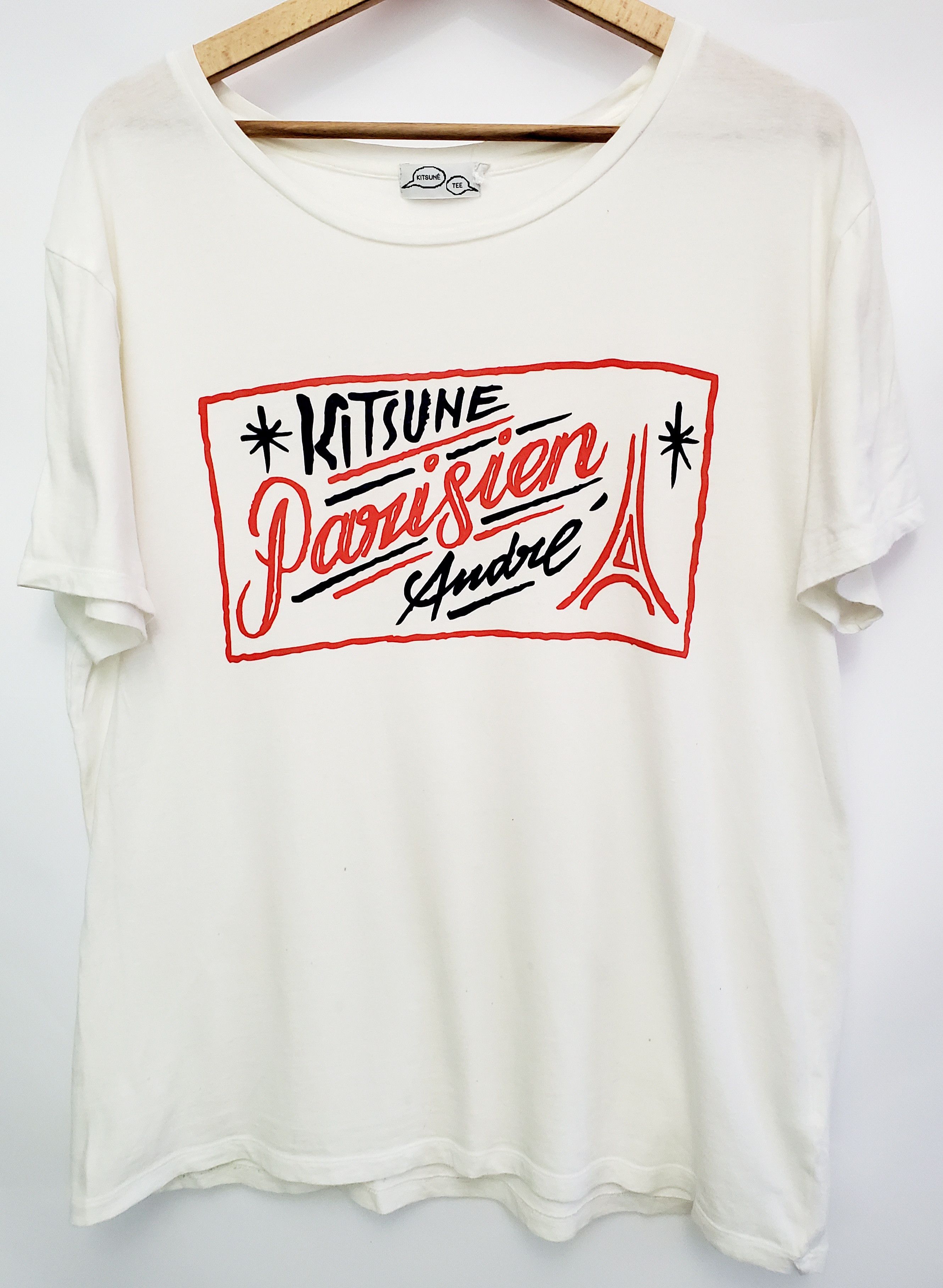 Maison Kitsune T-Shirt Parisien size L