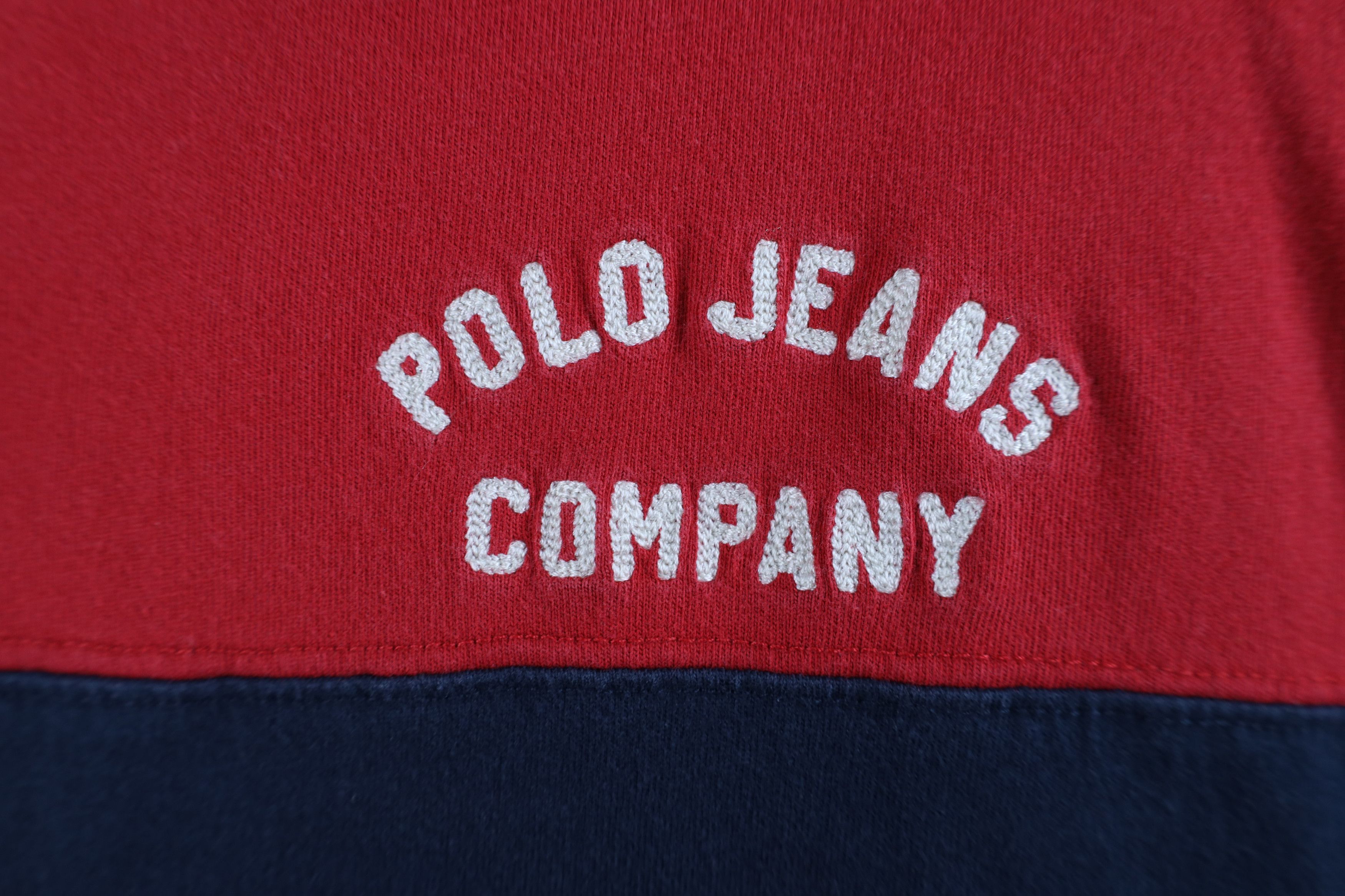 Ralph Lauren × Vintage Vintage 90s Ralph Lauren Block Chain Stitch T-Shirt Red Size US XL / EU 56 / 4 - 4 Thumbnail