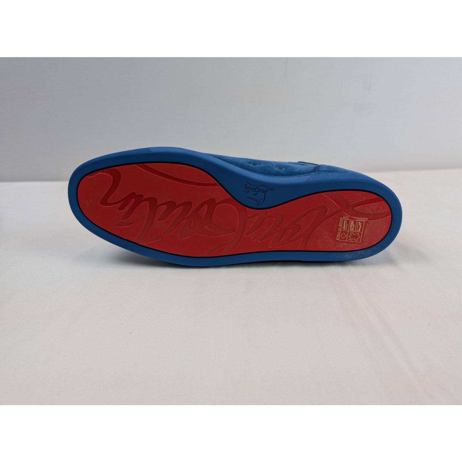 Christian Louboutin o1rshd1 Louis Orlato flat high-top sneaker in blue suede Size US 10 / EU 43 - 12 Thumbnail