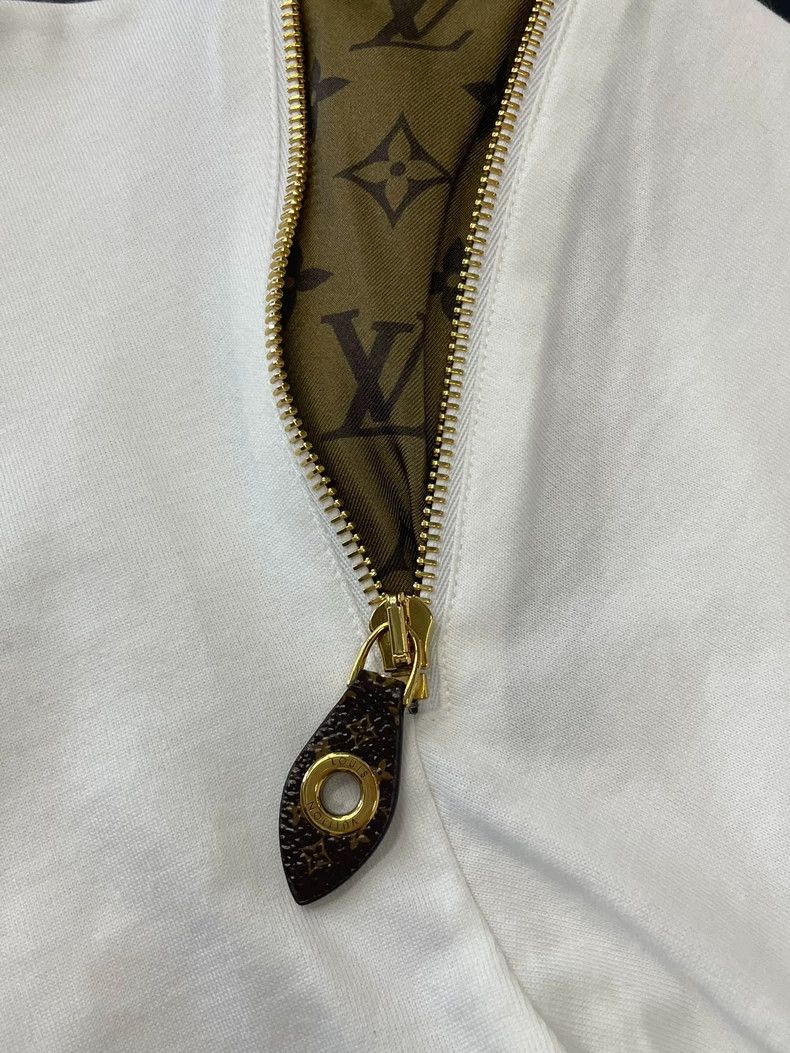 Louis Vuitton Louis Vuitton White presbyopic stitching zipper short slee Size M / US 6-8 / IT 42-44 - 2 Thumbnail