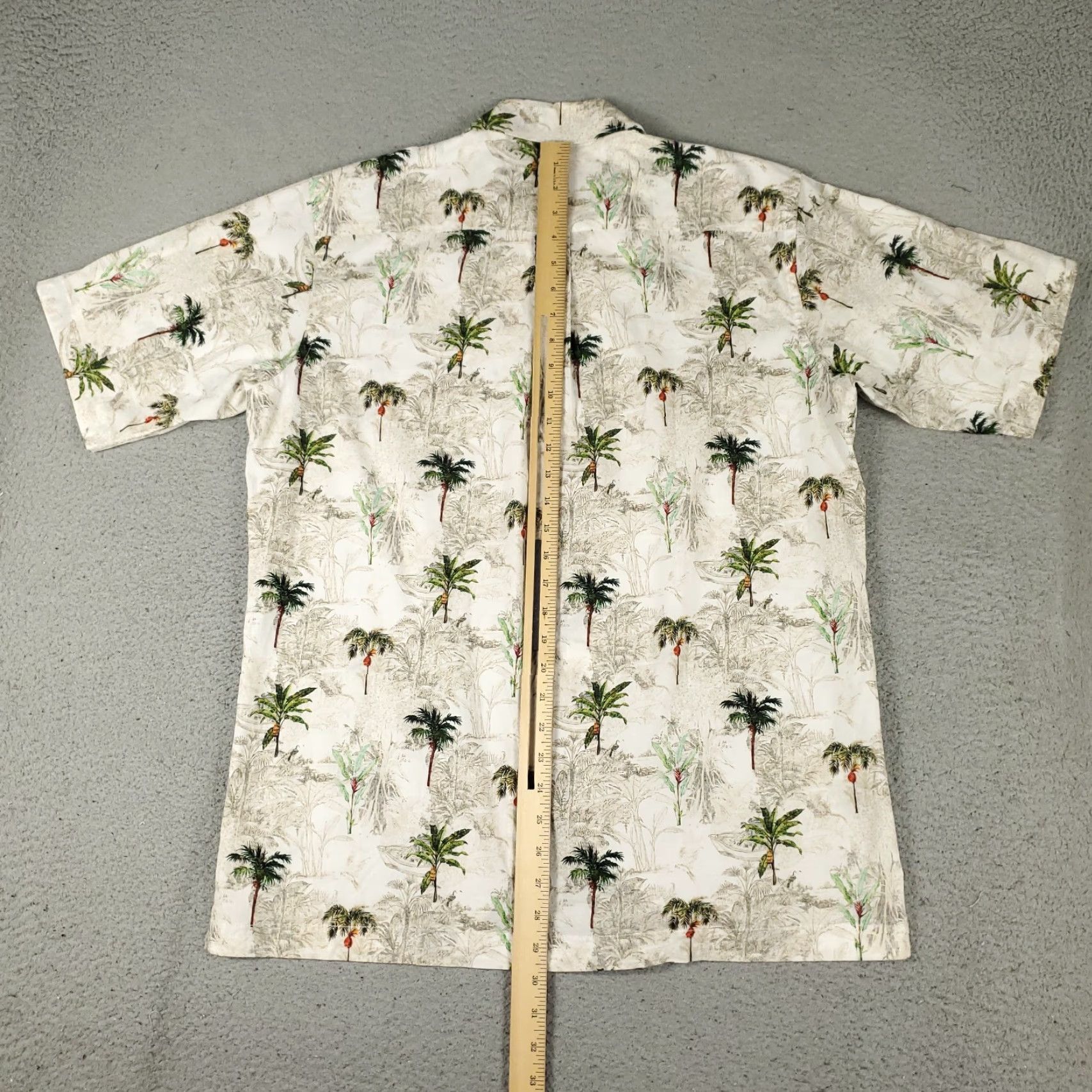 BUGATCHI Bugatchi Uomo Shirt Mens Medium Beige Floral Camp Collar Short Sleeve Button-Up Size US M / EU 48-50 / 2 - 4 Thumbnail