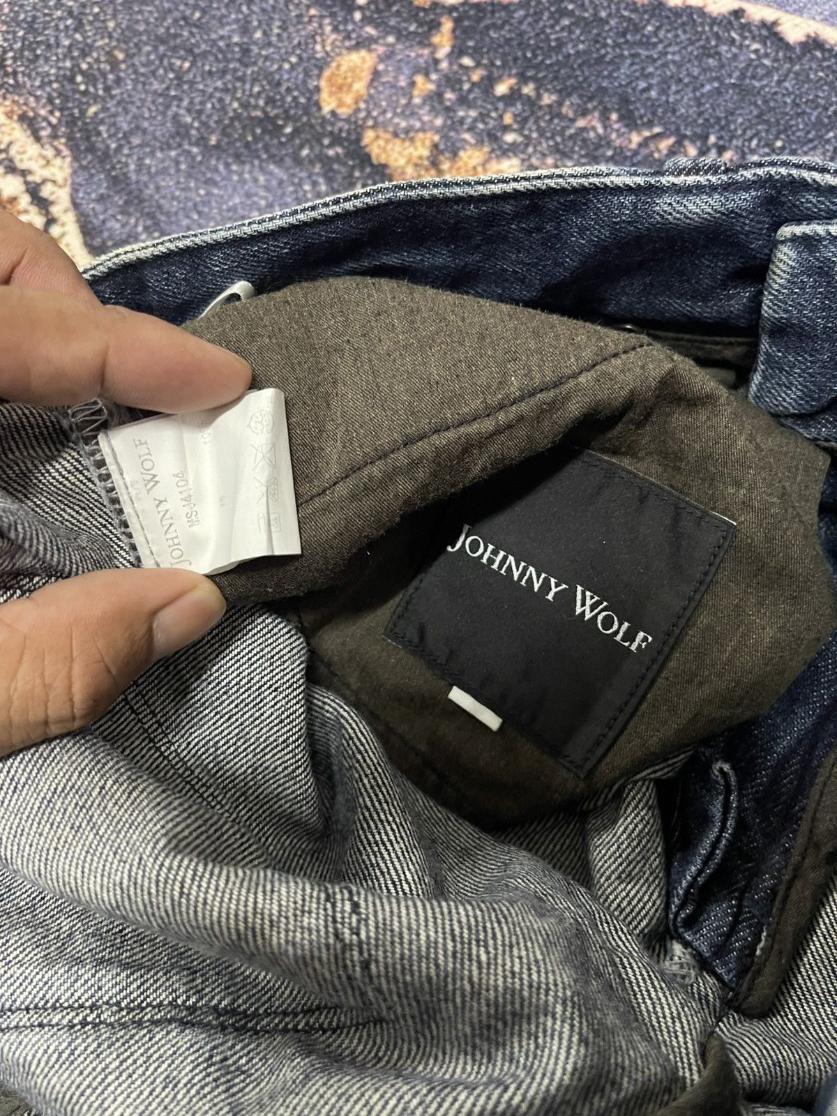 If Six Was Nine HOT ITEM🔥RARE JOHNY WOLF WHISKER ACID WASH FLARE DENIM JEANS Size US 31 - 6 Thumbnail