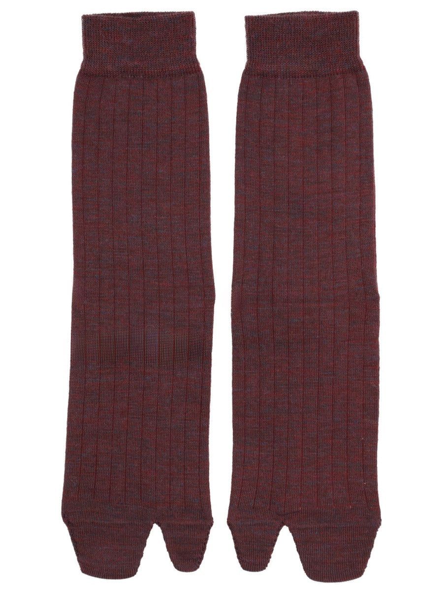 Maison Margiela MAISON MARGIELA SOCKS "TABI" - BORDEAUX Size ONE SIZE - 1 Thumbnail