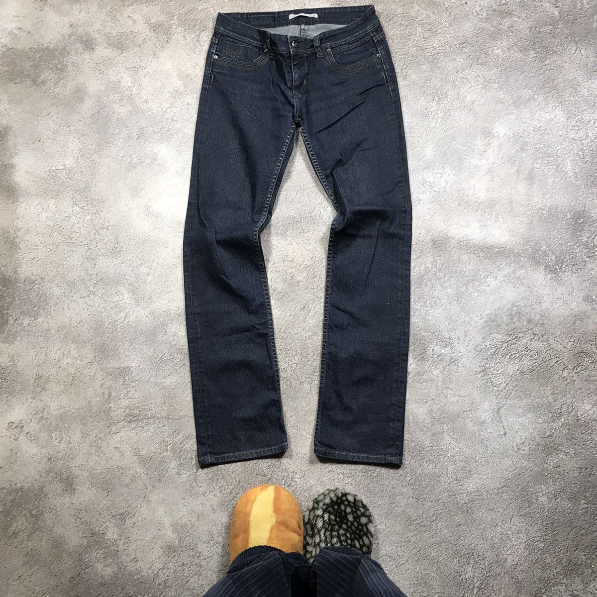 Vintage Vintage 90s Distressed Flared Jeans Y2K Grunge Dark Baggy 28 Size 28" / US 6 / IT 42 - 1 Thumbnail