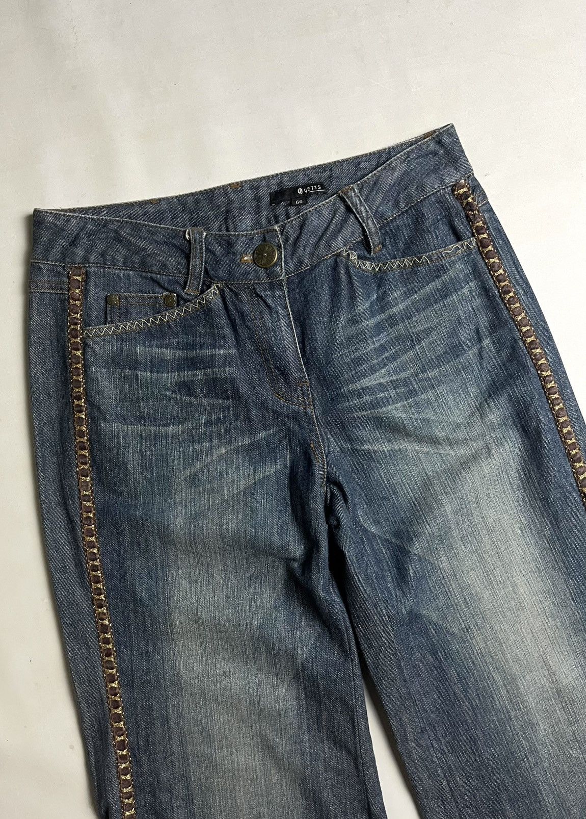 Tornado Mart 00s Yetts Mudwash super flared denim Size US 28 / EU 44 - 3 Thumbnail