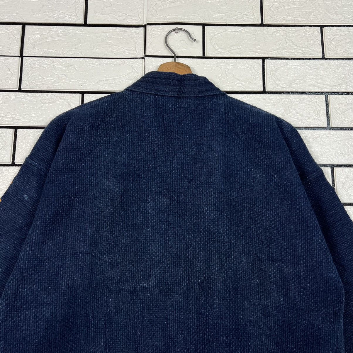 Vintage Japan Indigo Blue Sashiko Thick Weave Kimono #4147-C189 Size US L / EU 52-54 / 3 - 17 Thumbnail