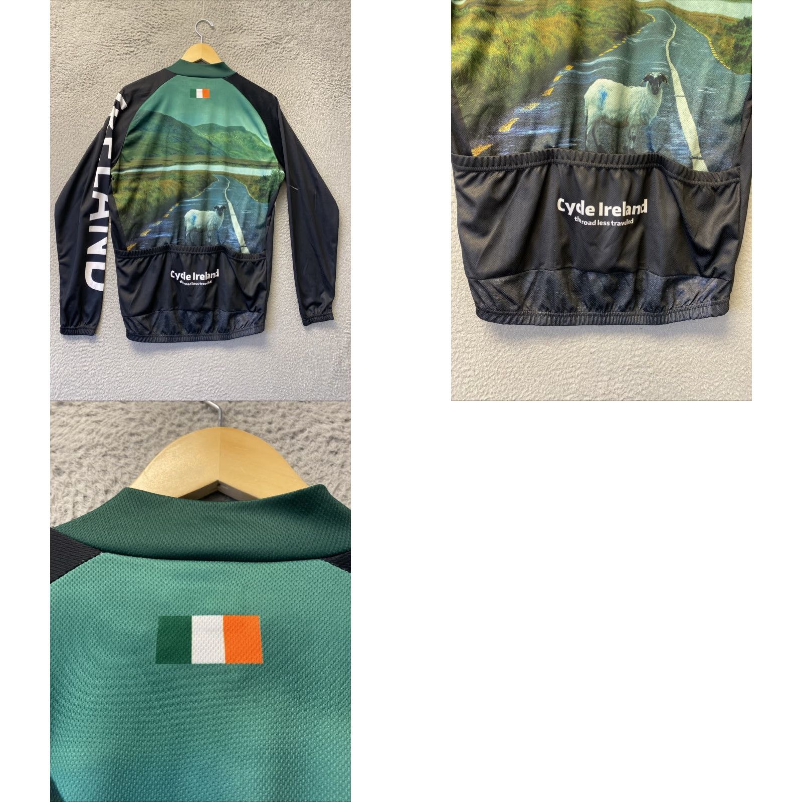 Vintage Dolmen Cycling XL Jersey Men Black Green Graphic Pullover Top /154-33 Size US XL / EU 56 / 4 - 8 Thumbnail