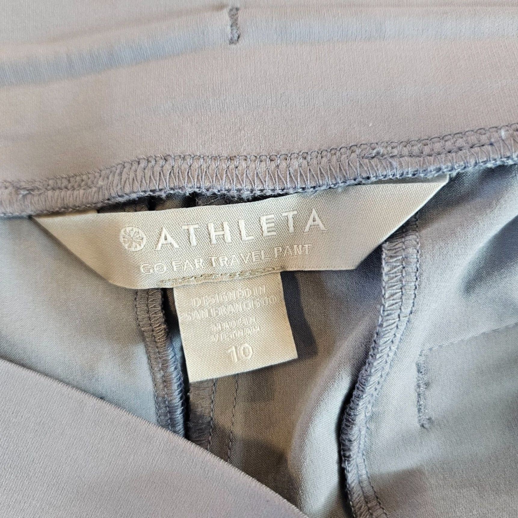 Athleta Athleta Womens Go Far Travel Pant Sz 10 Gray/Blue Drawstring High Rise Jogger Pants Women 10 Travel Size 32" / US 10 / IT 46 - 7 Thumbnail