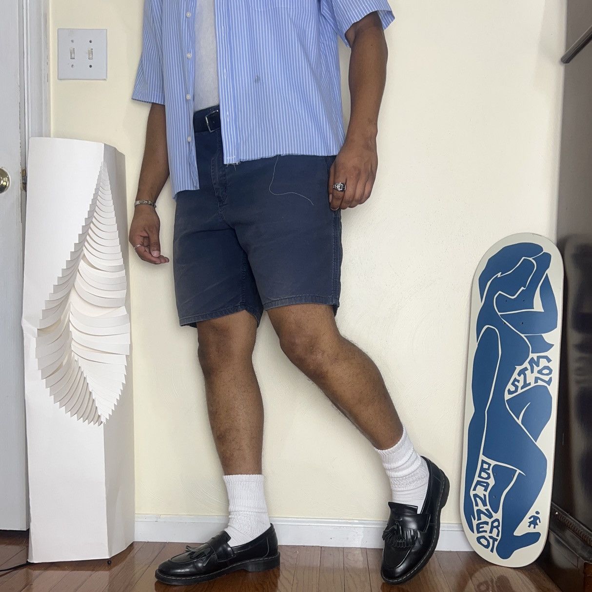 Carhartt × Vintage Carhartt Navy Carpenter Shorts Size US 36 / EU 52 - 8 Thumbnail
