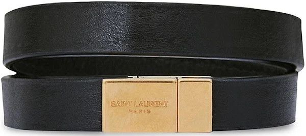 Saint Laurent Paris o1b1hav110924 Size: M / Cassandre Double Bracelets in Black Size ONE SIZE - 5 Thumbnail