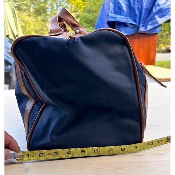 Vintage VTG Large Blue Duffle w/ Leather Blank Nameplate Size ONE SIZE - 11 Thumbnail