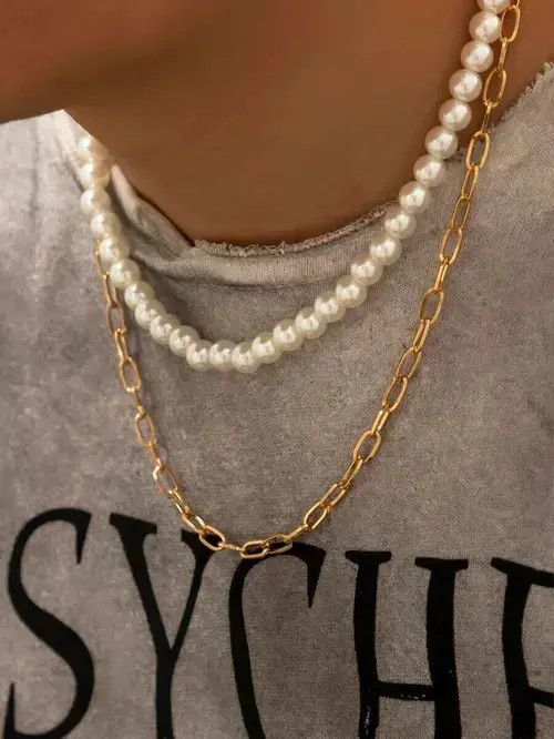 Other Retro Punk Necklace Pearl Necklace Vintage Size ONE SIZE - 2 Thumbnail