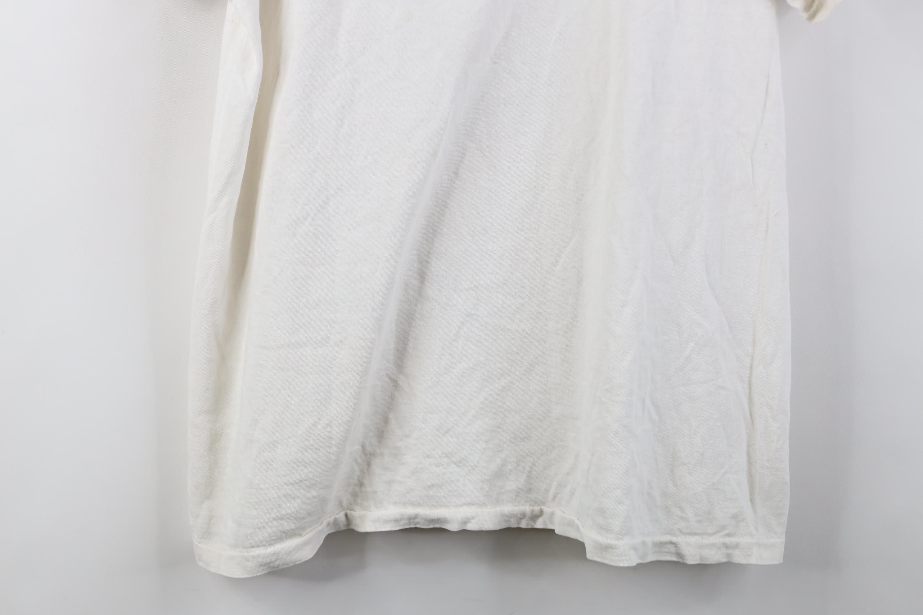 Hanes Vintage 80s 90s Hanes Blank Cotton T-Shirt White USA Size US L / EU 52-54 / 3 - 3 Thumbnail