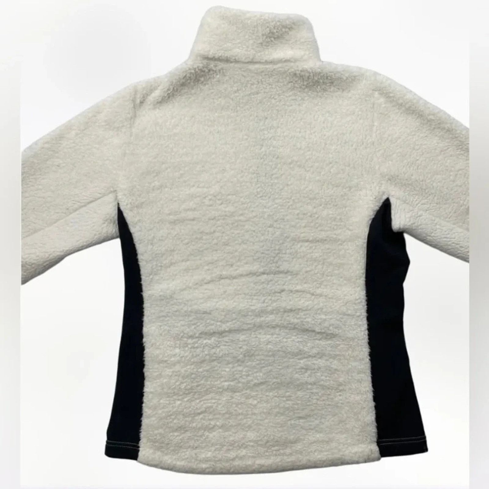 Helly Hansen Helly Hansen cream/black fleece mock neck ski jacket, size L Size L / US 10 / IT 46 - 3 Thumbnail