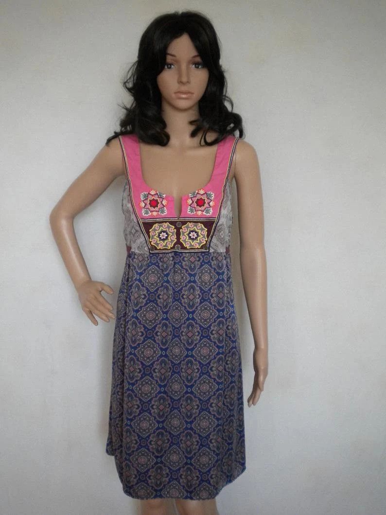 Odd Molly Vintage silk sundress sleeveless summer babydoll mini dress Size M / US 6-8 / IT 42-44 - 4 Thumbnail