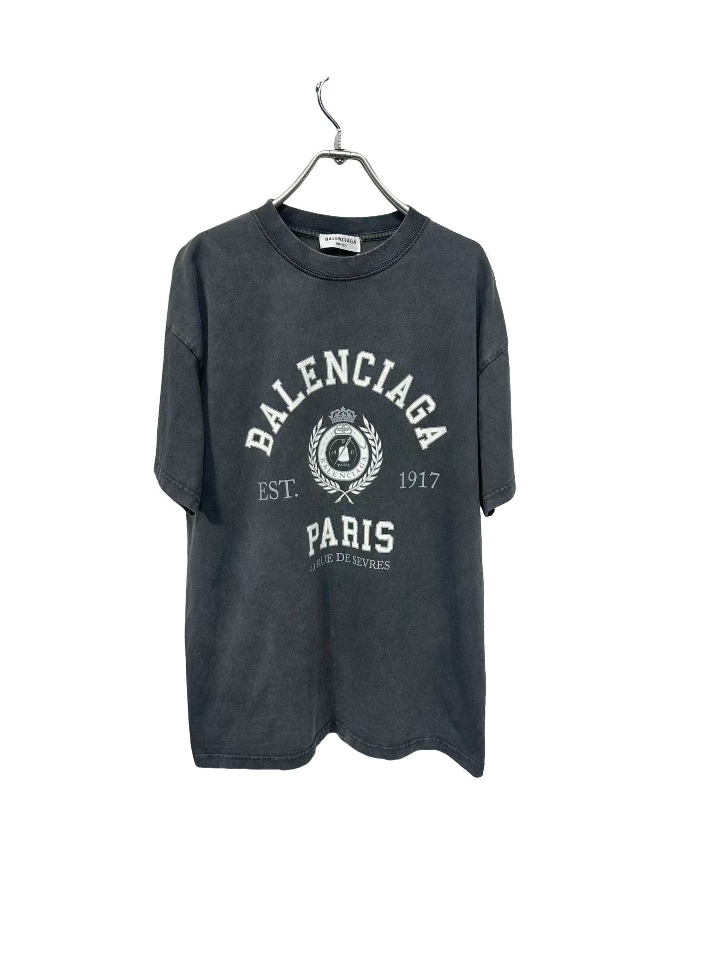 Balenciaga Balenciaga Paris Logo Washed T-Shirt Size M Size US M / EU 48-50 / 2 - 1 Thumbnail