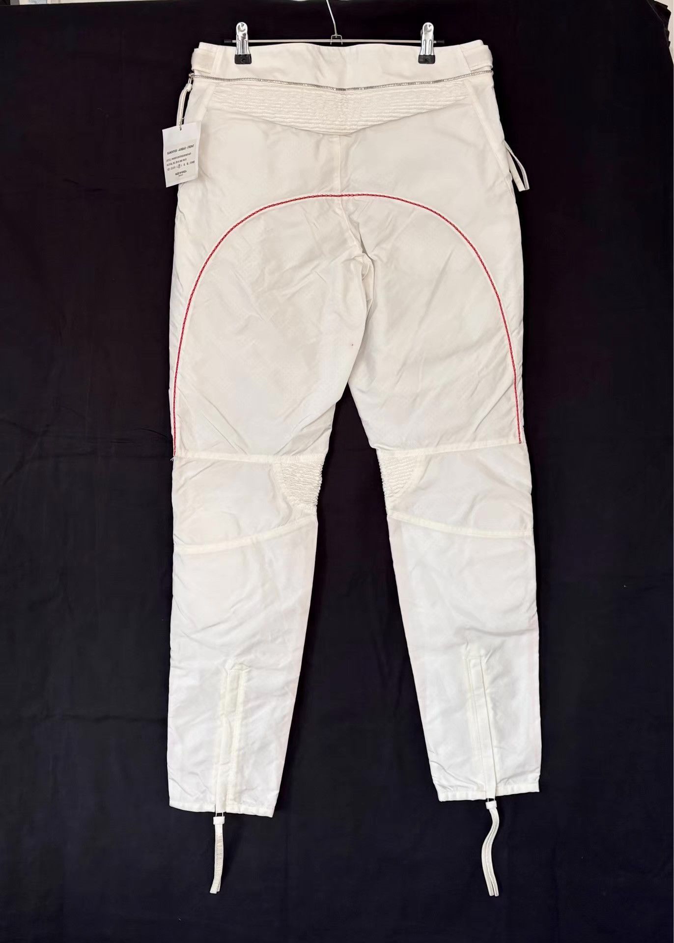KANGHYUK White Casual Pants w/ Knee Patches & Red Stitching Size US 34 / EU 50 - 9 Thumbnail
