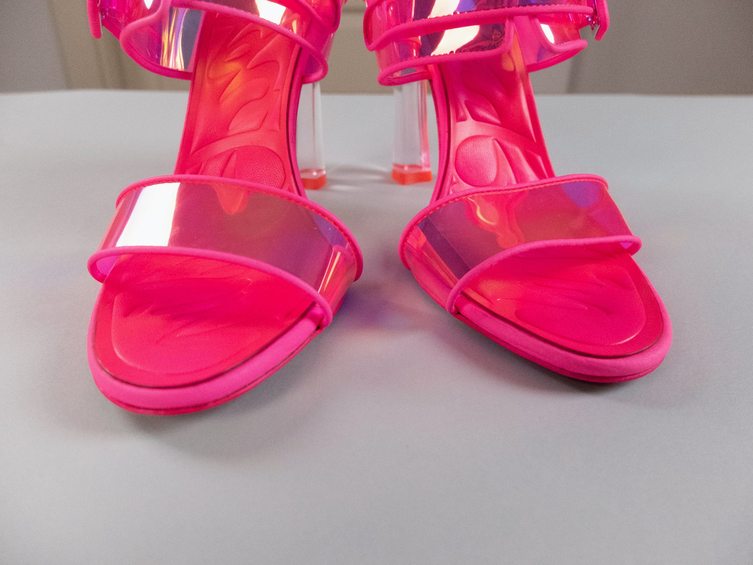 Christian Louboutin CHRISTIAN LOUBOUTIN Duniss 100 pink PVC leather trim sandals Size US 9.5 / IT 39.5 - 5 Thumbnail