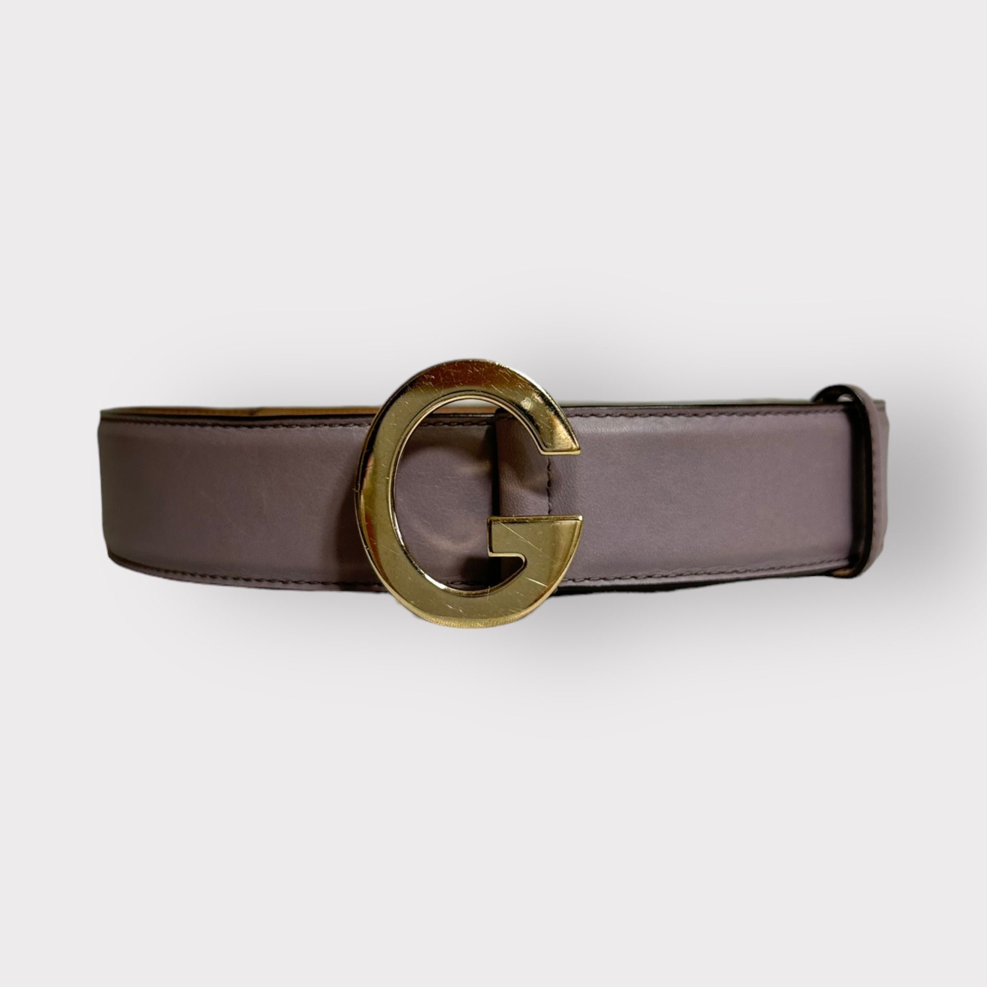 image of Gucci Belt Leather Classic G Buckle Light Purple, Women's