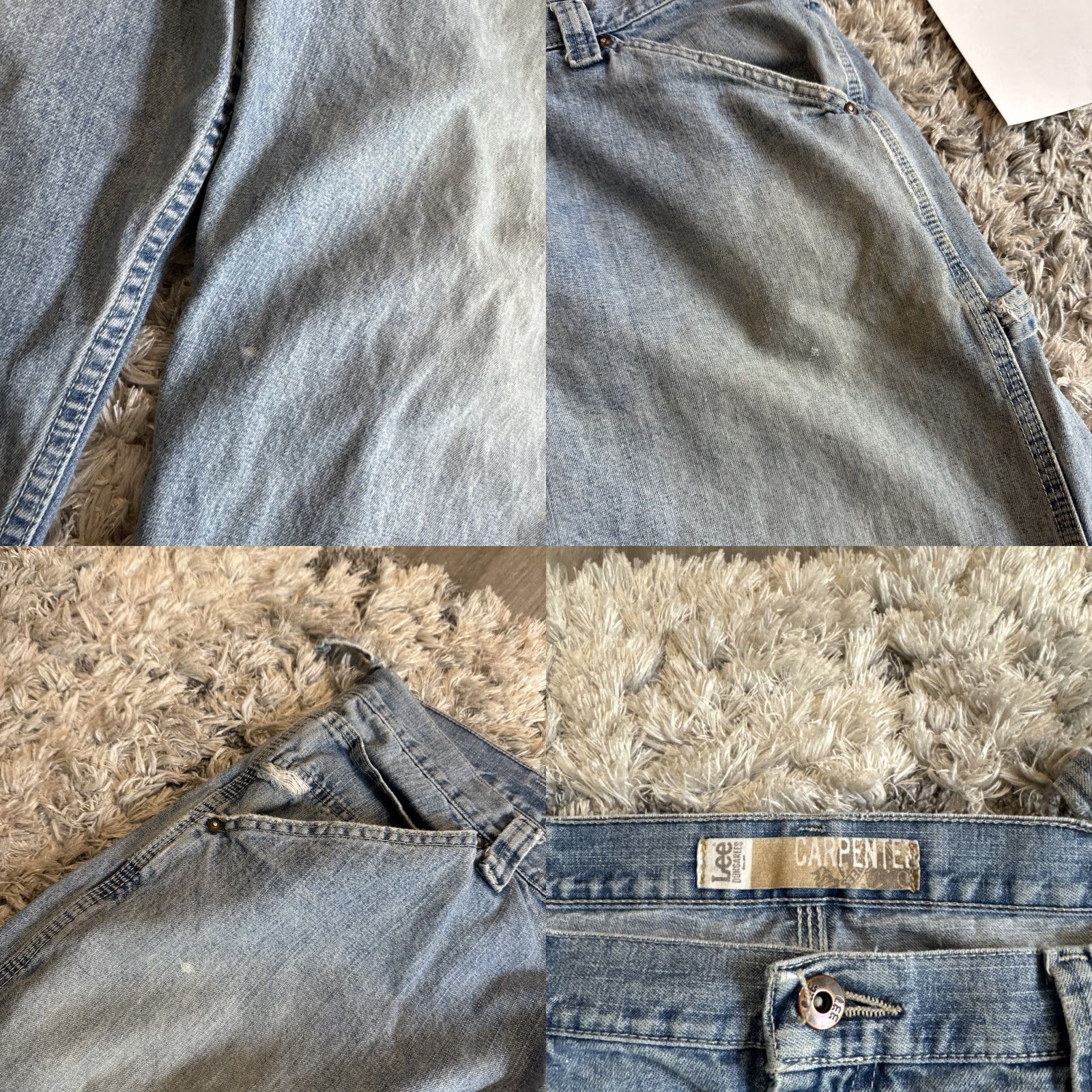 Lee VINTAGE Lee Dungaree Carpenter Blue Denim Jeans 90s Workwear Men Sz 38x34 Jeans Size US 38 / EU 54 - 9 Thumbnail