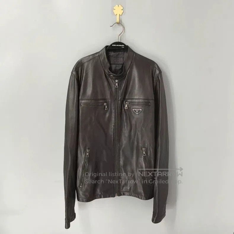 Prada PRADA Triangle Logo Leather Jacket. Size US S / EU 44-46 / 1 - 1 Thumbnail