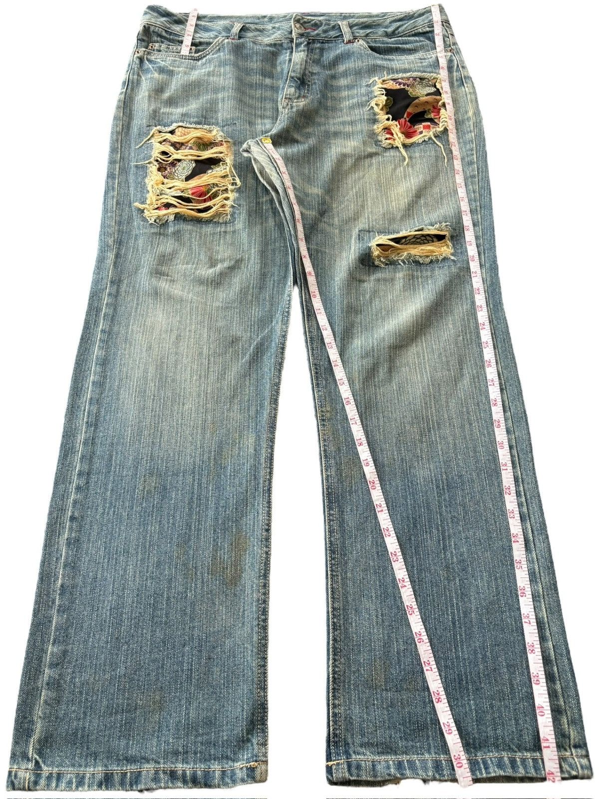 Japanese Brand Vintage Japanese Brand Sashiko Distressed Loose Jeans Size US 38 / EU 54 - 12 Thumbnail