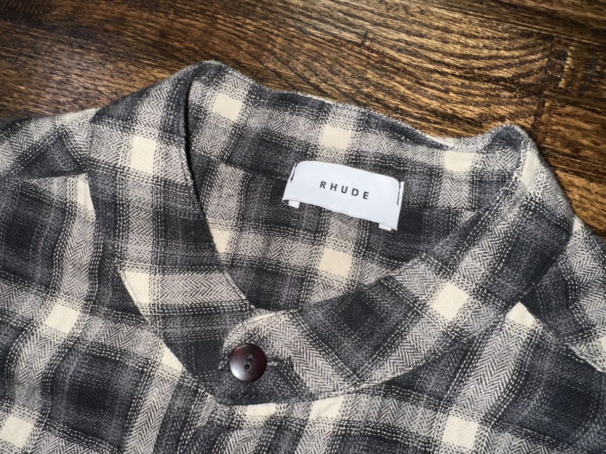 Rhude Rhude Button Up Flannel Shirt Plaid Black/white/gray Size XL Size US XL / EU 56 / 4 - 3 Thumbnail