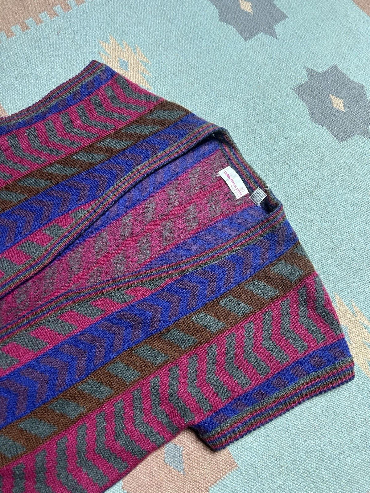Vintage Vintage acrylic knit sweater vest cardigan robe geometric 46 Size L / US 10 / IT 46 - 3 Thumbnail