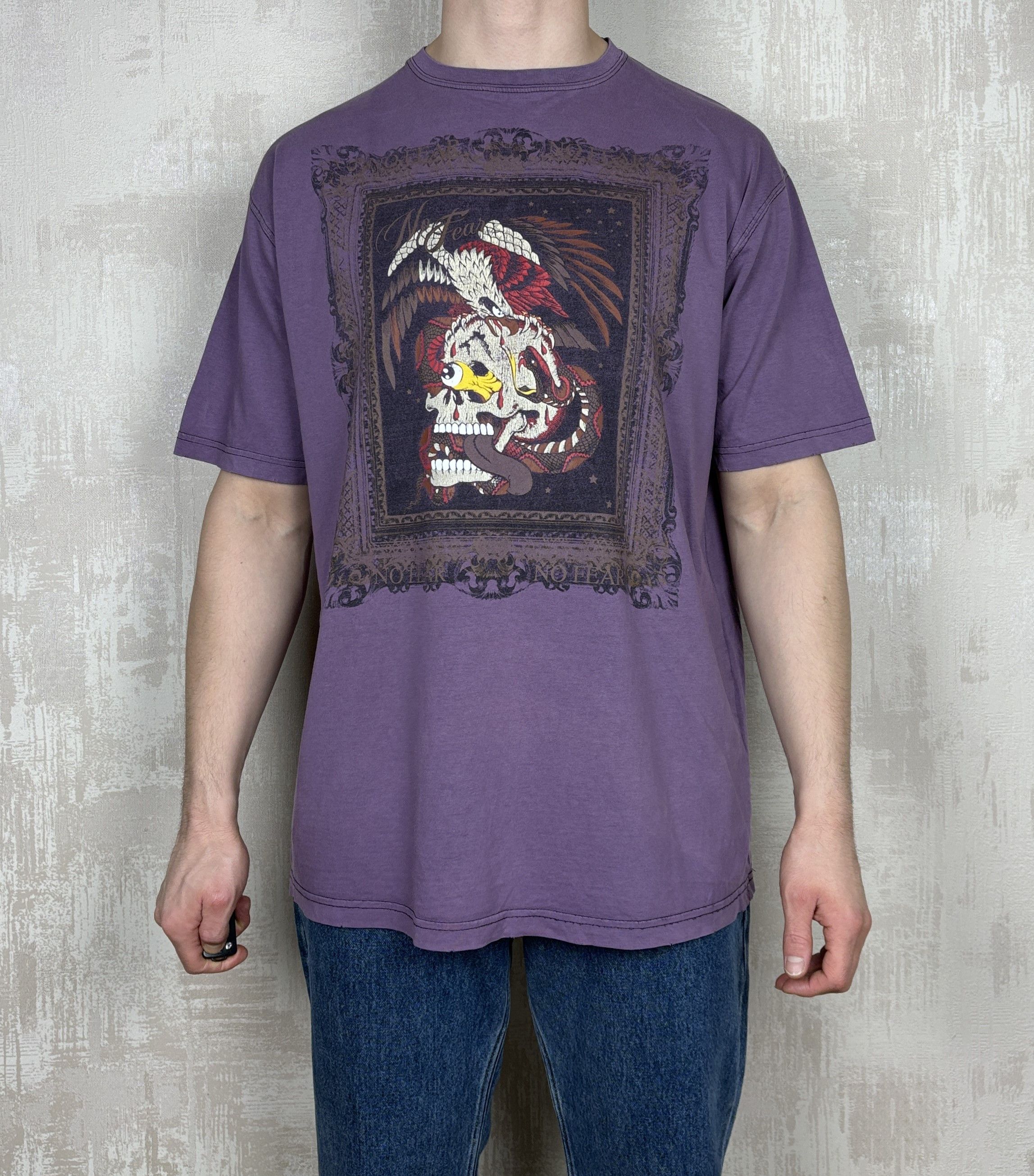 No Fear × Vintage Vintage No Fear Eagle Snake Skull T-shirt Size US XXL / EU 58 / 5 - 7 Thumbnail