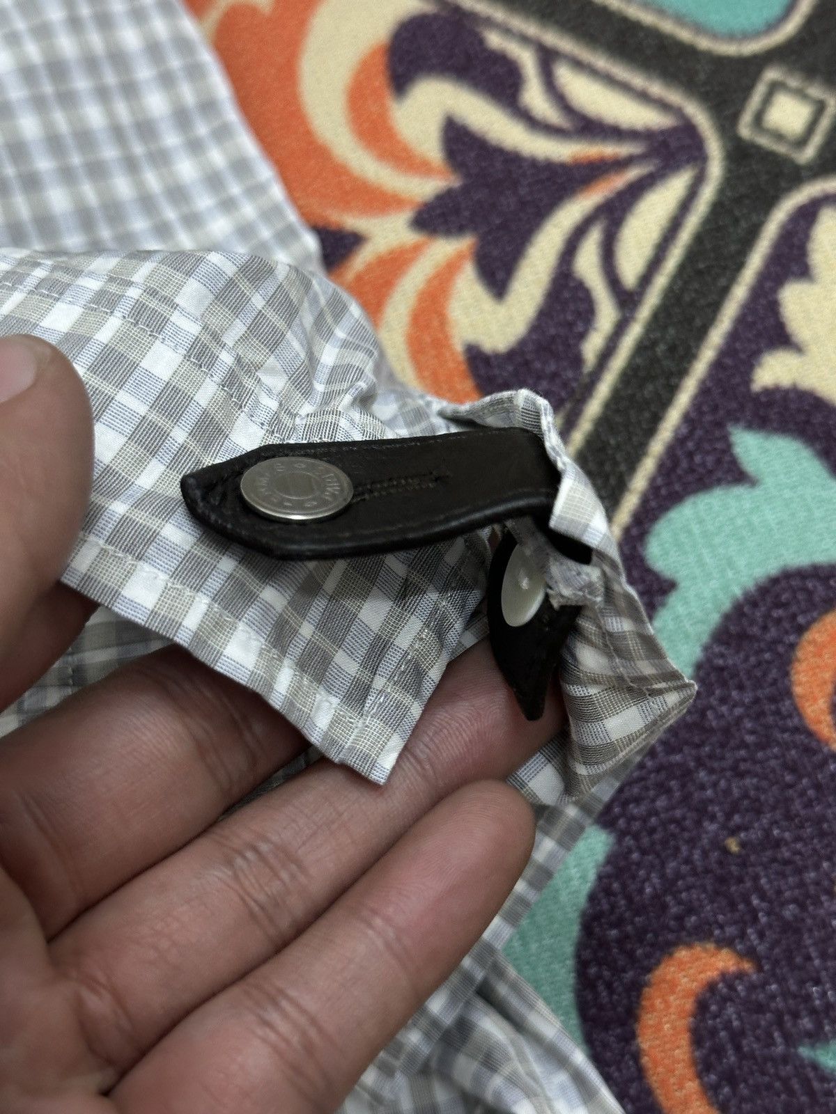 Hermes Hermes Cotton With Lamb Skin Button Up Shirt Size US M / EU 48-50 / 2 - 10 Thumbnail