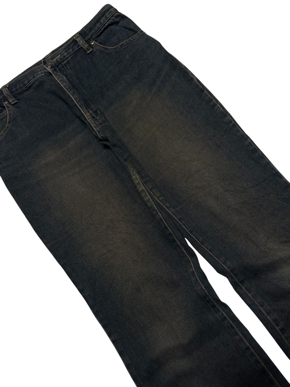 Tornado Mart VINTAGE JAPANESE FLARED RUSTY MUDWASHED DARK DENIM Size US 30 / EU 46 - 2 Thumbnail