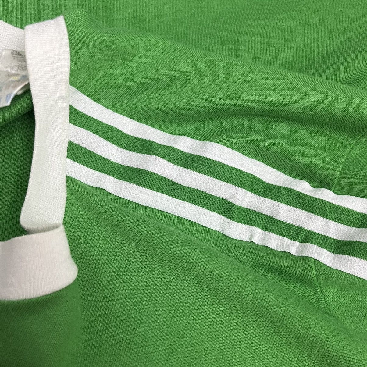 Adidas × Vintage Vintage 90s Adidas Ringer Three Stripes Green White Size L Size US L / EU 52-54 / 3 - 5 Thumbnail